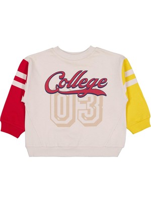Civil Boys Renkli Kol 2-5 Yaş Sweatshirt - Bej