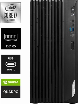 MSI Msı Pro DP180 I7-14700F 14A-878EU-K0156 32GB 4tb Quadro T400 4gb W11HOME Masaüstü Bilgisayar