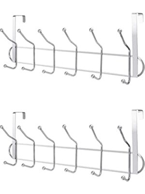 2 Li Kapı Arkası Askı Askılık Pantalon Gömlek Havlu Bornoz Askısı Metal Askı