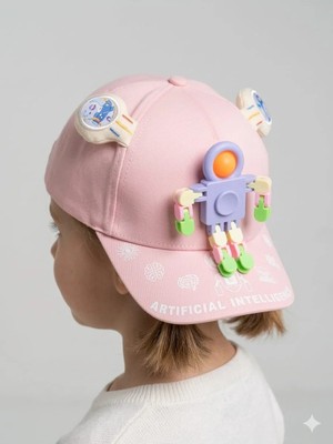 Benitto Kids Kitti 5-8 Yaş Çıkarılabilir Oyuncak Figürlü Çocuk Kep Şapka