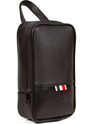 Av A Dos Erkek Siyah Vegan Deri Tıraş Seyahat Kozmetik Portföy Bakım El Çanta Günlük