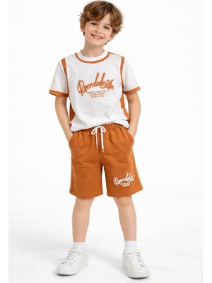 Mini Kanka Erkek Çocuk Şortlu Takım – Bisiklet Yaka Tişört & Beli Lastikli Şort, Yazlık Rahat Kombin