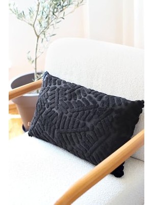 Hamur Jakarlı Kırlent 28X50 cm Forest Siyah