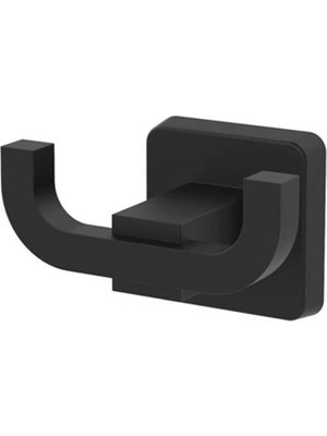 Ardini Turmalin Ikili Metal Askılık Banyo Tuvalet Mutfak Bornozluk Havluluk Mat Siyah Ömür Boyu Paslanmaz