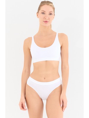 Naphor Touch Beyaz Yüksek Bel Slip Külot