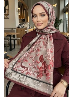 İmaj Butik Bordo Desenli Soft Şal