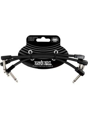 Ernıe Ball P06444 Flex Patch 6in- Cable -Black 3 Pack