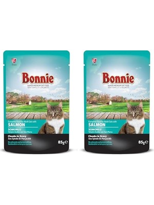 Bonnie Somonlu Alab. Pouch Jelly Kedi Kons. 85 gr 2li Paket