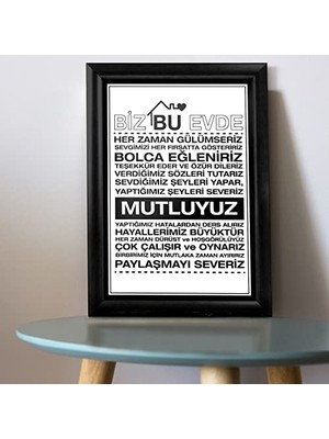 Ailenize Özel Dekoratif Ev Hediyesi Baskılı Çerçeve 24X33X1 cm