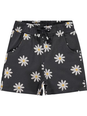 Civil Girls Papatya Desenli 2-5 Yaş Şort - Gri