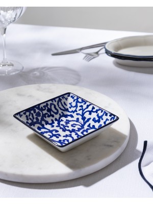 Madame Coco Reve Blue Freya Kare Tabak - 12 cm - Mavi/beyaz