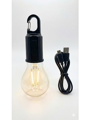 Şarjlı Taşınabilir LED Ampul Lamba – USB ile Şarj Edilebilir, 3 Kademeli Işık, Asma Kancalı & Kamp, Bahçe, Dolap, Balkon, Banyo Için Acil Aydınlatma (3200K)          [enerji Sınıfı A]