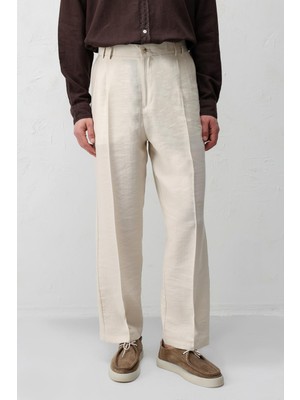 Antioch Taş Lyocell Relaxed Fit Pileli Erkek Pantolon