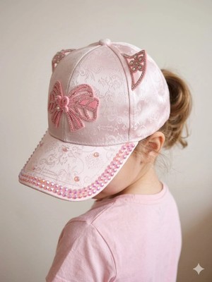 Benitto Kids Kitti 5-8 Yaş Boncuk Süslemeli Kız Çocuk Kep Şapka