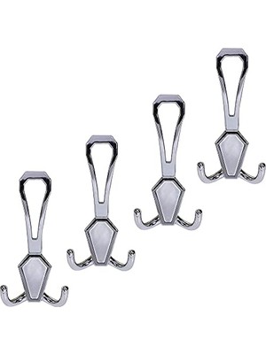 Nobel Portmanto Vestiyer Duvar Askısı Dolap Elbise Askılığı Krom (4 Adet)