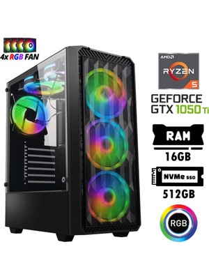 Xaser Nano X40 Ryzen 5 5500 16GB Ram 512GB M.2 Nvme SSD 4gb Gtx 1050TI Oyuncu Hazır Tavsiye Sistem