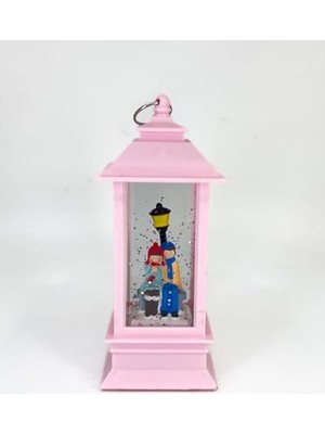 Romantik Kış Masalı Işıklı Kar Küresi - Sevgililer Pembe