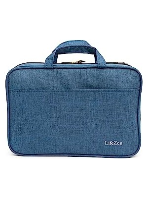 Makyaj Seyahat Çantası Bavul Düzenleyici Makyaj Bavulu Çanta Kozmetik Bakım Çantası (Mavi)