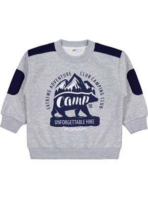 Civil Boys Camp Baskılı 2-5 Yaş Sweatshirt - Gri