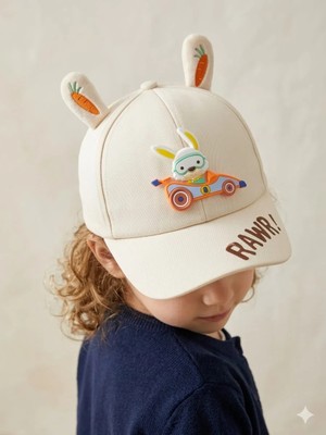 Benitto Kids Kitti 5-8 Yaş Tavşan Figürlü Çocuk Kep Şapka