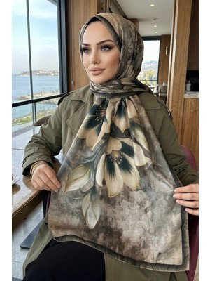 İmaj Butik Haki Desenli Soft Şal