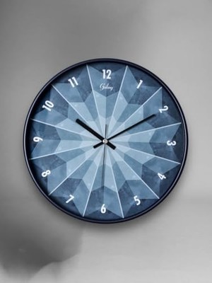 D-218-F-1 Modern Kadran 30 cm Sessiz Akar Duvar Saati Mavi