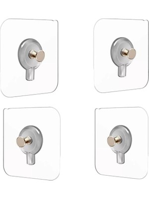 Orret Home 4 Adet Yapışkanlı Duvara Monte Vida Kancaları, Iz Bırakmayan Asma Çivi Kancaları Tutucular Vidalar, Banyo Mutfak Oturma Odası Için Dekoratif Tablolar Asmak Için Şeffaf Vida Duvar Çivisi