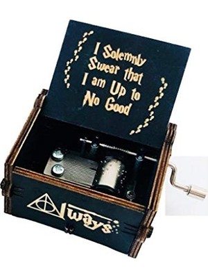 Harry Potter Manuel Çevirmeli Siyah Ahşap Işemeli Müzik Kutusu