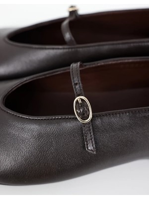 5in1Canpolat Kahverengi Tokalı Babet 26022