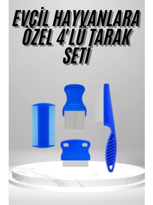 4'lü Bit Evcil Hayvan Tarak Seti Kedi Köpek Bit Tarak Seti Pire Tarağı