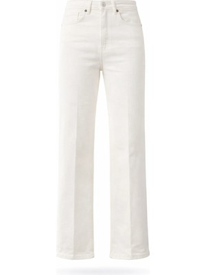 5in1Canpolat Ekru Yüksek Bel Wide Leg Jean