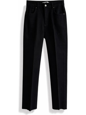 5in1Canpolat Siyah Yüksek Bel Boyfit Jean 2004