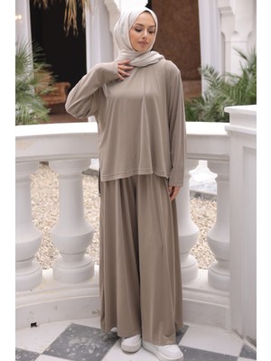 İmaj Butik Vizon Sweat Pantolonlu Modal Takım