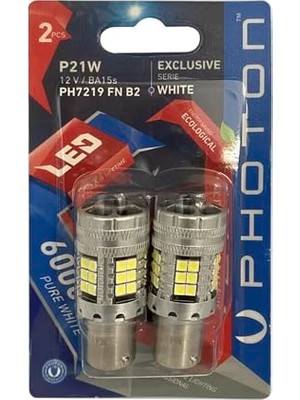 93 P21W Beyaz Tek Duy Fanlı Ampul Takımı, 12 Volt, 2 Adet