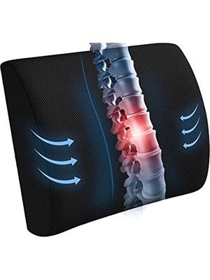 Visco Ortopedik Sandalye Bel Minderi Sırt Dayama Yastığı Visko Koltuk Bel Desteği