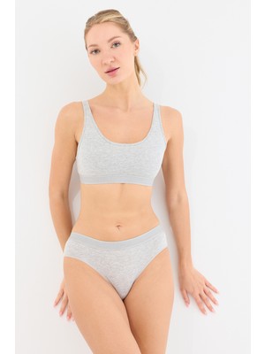 Naphor Touch Gri Yüksek Bel Slip Külot