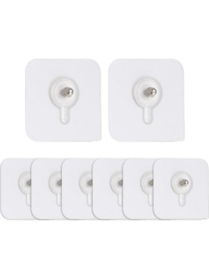8 Adet Kendinden Yapışkanlı Çok Amaçlı Şeffaf Banyo Mutfak Askı Tablo Saat Raf Asma Aparatı