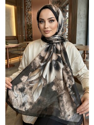 İmaj Butik Siyah Desenli Soft Şal