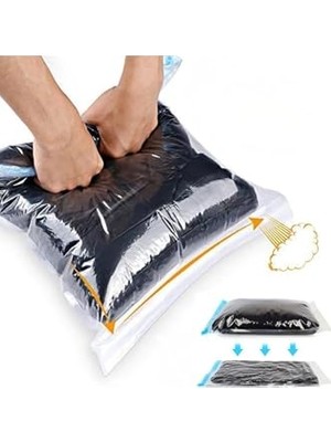 3'lü Vakumlu Seyahat Kamp Poşet Seti - Çorap, Yastık, Nevresim, Havlu, Iç Çamaşırı - Kapaksız