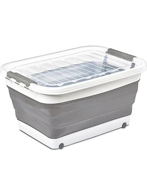Calperia 45 Lt Tekerlekli Katlanabilir Akordiyon Saklama Sepeti - Pratik ve Taşınabilir