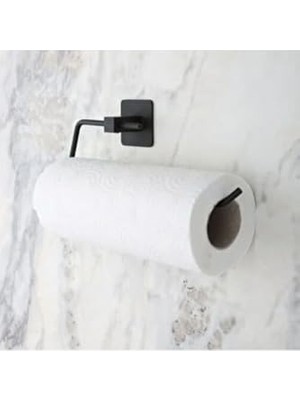 Buffer Kendiliğinden Yapışkanlı Siyah Paslanmaz Metal Rulo Havluluk Aparat