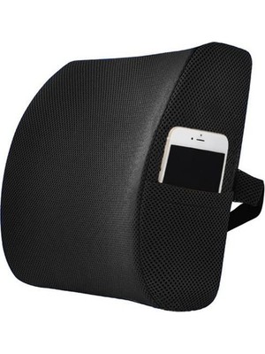 Visko Bel Minderi Cep Telefonu Hazneli Ortopedik Sandalye Yastığı Sırt Destek Minderi Yastığı