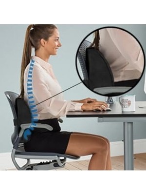 Visco Ortopedik Sandalye Bel Minderi Sırt Dayama Yastığı Visko Koltuk Bel Desteği