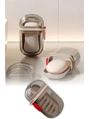 Tineke Şeffaf Kutu Şeklinde Plastik Katı Sabunluk Pratik Kullanımlı Hijyenik Banyo Sabun Kabı 1 Adet