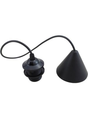 Dekoratif Kablolu Sarkıt Duy Siyah