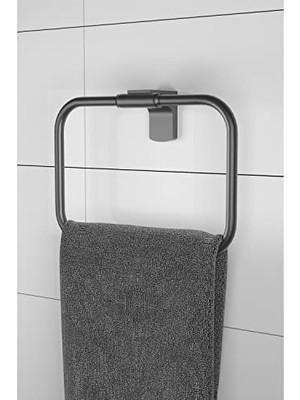 Alper Banyo F1 Model Paslanmaz Siyah Kare Havluluk, Havlu Askısı - 5 Yıl Garantili