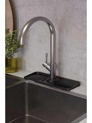 Musluk Matı Elastik Silikon Mutfak ve Banyo Için Lavobo Su Tutucu Musluk ve Batarya Matı SIYAH,515201742