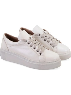 Desa Kadın Krem Deri Spor Ayakkabı