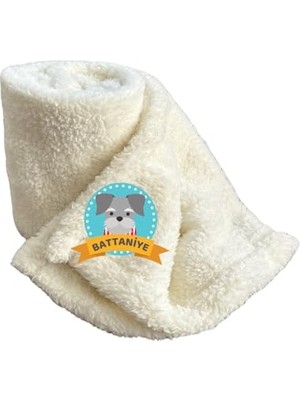Beylini Kedi Köpek Battaniyesi Premium Peluş Evcil Hayvan Uyku Battaniyesi Yıkanabilir Krem (60X80)