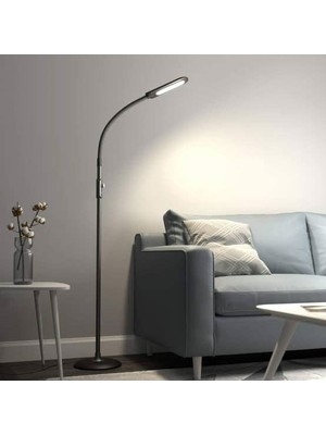 Aukey Modern Iç Mekan Aydınlatma Göz Yormayan LED Ayaklı Lamba 5 Kademeli Ayarlanabilir Parlaklık Için Modern Park Lambası Salon Oturma Odası Koltuk Ucu Piyano Lamba Ayakta Duran Işık,